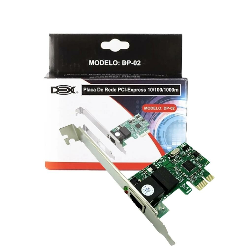 Rede Placa De Rede PCI Express 10 100 1000 Dex DP 02 Chipset