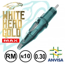 Cartuchos com Agulha White Head Gold MAX - MAGNUM ROUND 0,30mm 1019RM Caixa com 20un