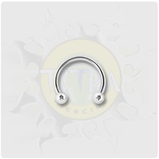 Micro Circular Barbell em Aço com Esfera