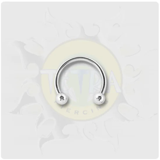 Micro Circular Barbell em Ao com Esfera