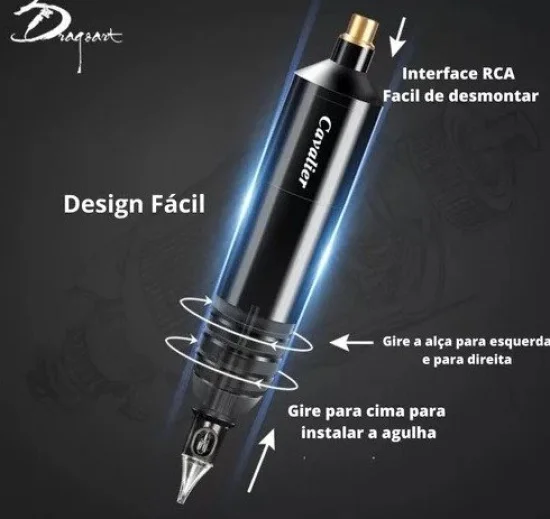 Mquina Tattoo Pen Cavalier Preta