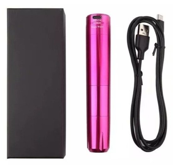 Máquina Pen Magic Tattoo Dermografo Baixo Ruído com Bateria