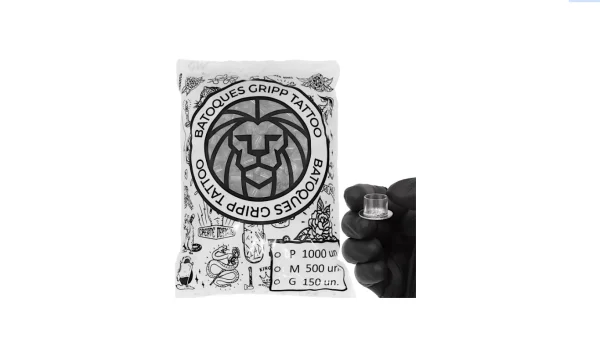 Batoques Gripp Tattoo Transparentes Descartveis TAM G| C/150 Unidades