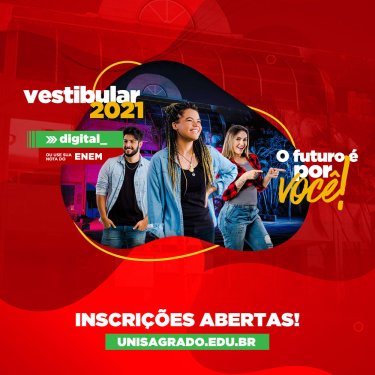 UNISAGRADO abre inscri��es para o Vestibular 2021