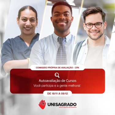 Per�odo de autoavalia��o dos cursos do UNISAGRADO