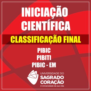 USC divulga classifica��o final dos aprovados na Inicia��o Cient�fica