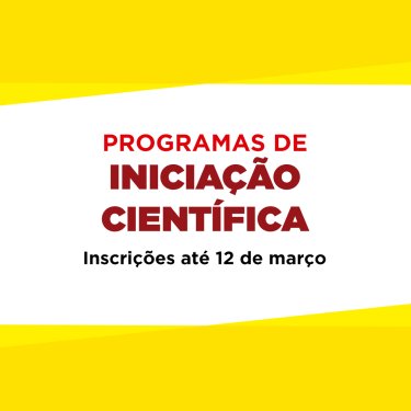 Inscri��es abertas para os Programas de Inicia��o Cient�fica