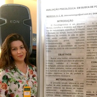 Estudante de Psicologia participa de Congresso de Avalia��o Psicol�gica