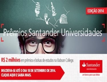Pr�mio Santander Universidades est� com inscri��es abertas