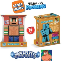 Boneco Brucutu Gamer Turma do Problems -Pequeno 25cm Minecraft Youtuber - Algazarra 303127