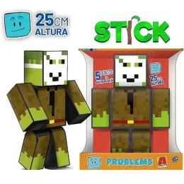 Boneco Stick Turma do Problems - Pequeno - 25cm - Minecraft 3031247