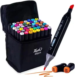 Canetas Touch Ponta Dupla 48 Cores