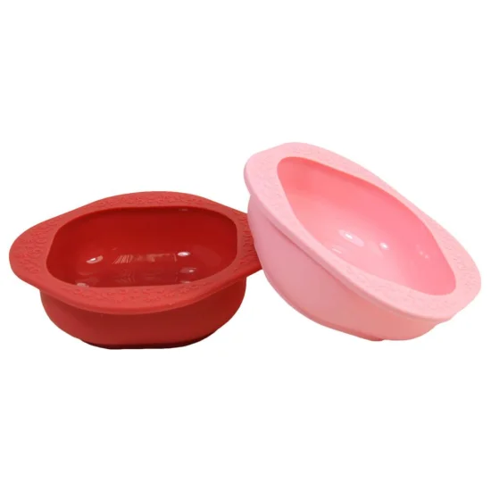 Kit 2 Tigelas em Silicone Rosa e Vermelho