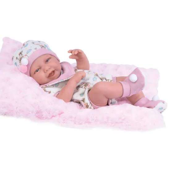 Boneca Anny Doll Baby Menina Macaco e Babador