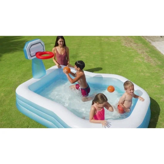 Piscina Inflvel Swim Center com Cesta de Basquete 682L