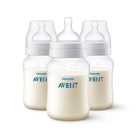 Kit 3 Mamadeiras Anti-Colic Clssica Transparente 260ml