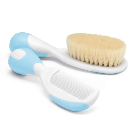 Escova e Pente Cerdas Naturais Azul - Chicco