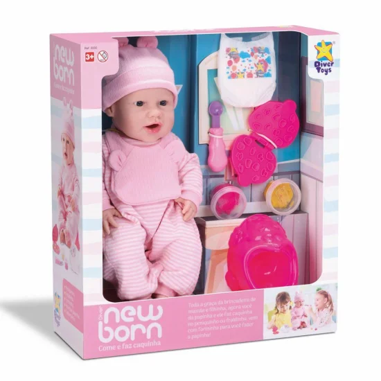 Boneca New Born Come e Faz Caquinha - DiverToys 8080