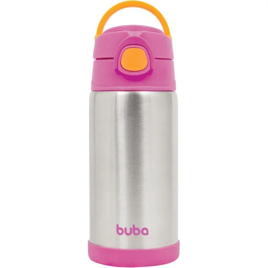 Copo Trmico com Canudo Rosa - Buba  11384