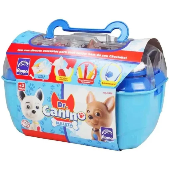 Maleta Dr. Canino Azul - Roma Brinquedos 5510