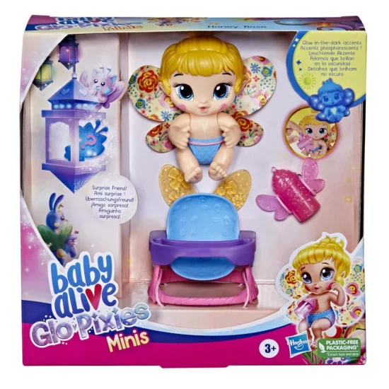 Boneca Mini Baby Alive Glo Pixies Honey Rose - Hasbro F3651