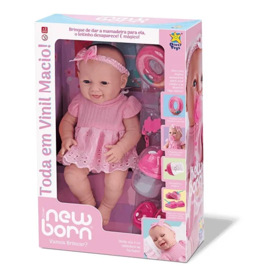 Boneca Diver New Born Vamos Brincar? - DiverToys 8188