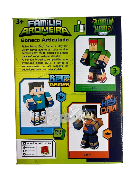 Boneco Familia Arqueira Beto Gamer - 25 Cm