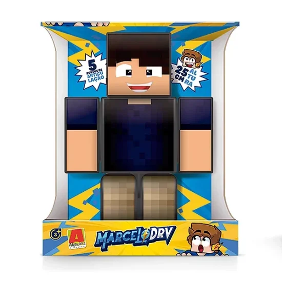 Boneco Marcelo DRV Gamer Turma do Problems -Pequeno 25cm Minecraft Youtuber