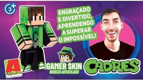 Boneco Cadres Gamer Turma do Problems -Pequeno 25cm Minecraft Youtuber 3031289