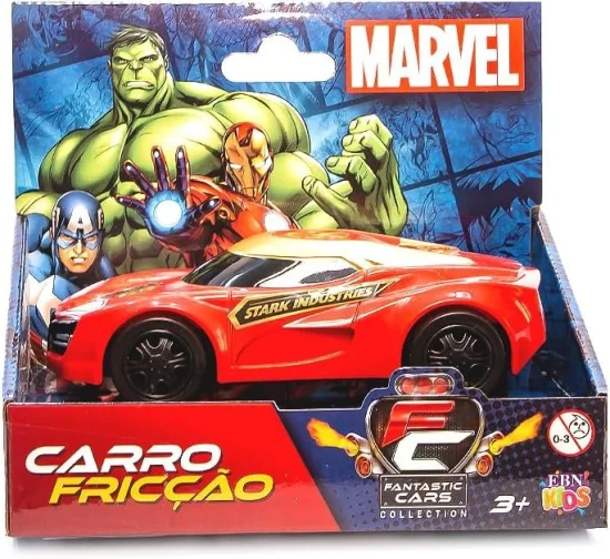 Homem de Ferro Carrinho de Frico Fantastic Car Marvel