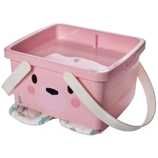 Caixa Organizadora de Fraldas Dispenser com Ala - Bichinhos Rosa   016645