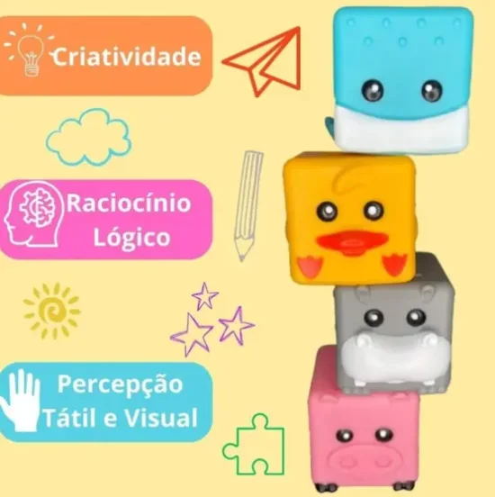 Brinquedo Bebe Cubinhos Educativos Vinil   791899-1