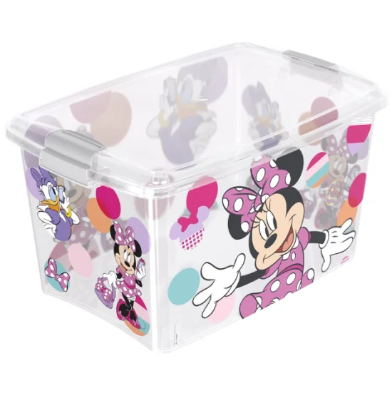 Caixa Organizadora de Brinquedos Com Trava Minnie Plastil Rosa 46 L   000190