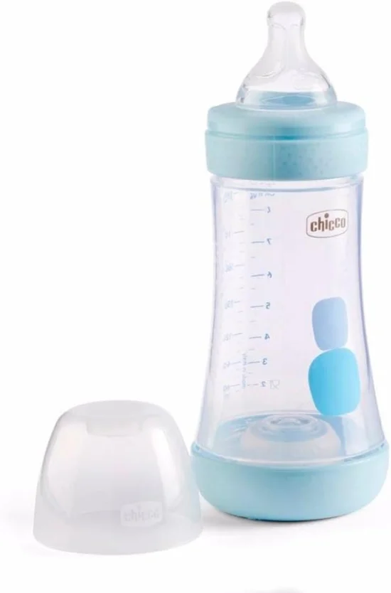 Mamadeira Perfect5 240ml 2m  Fluxo Mdio Azul