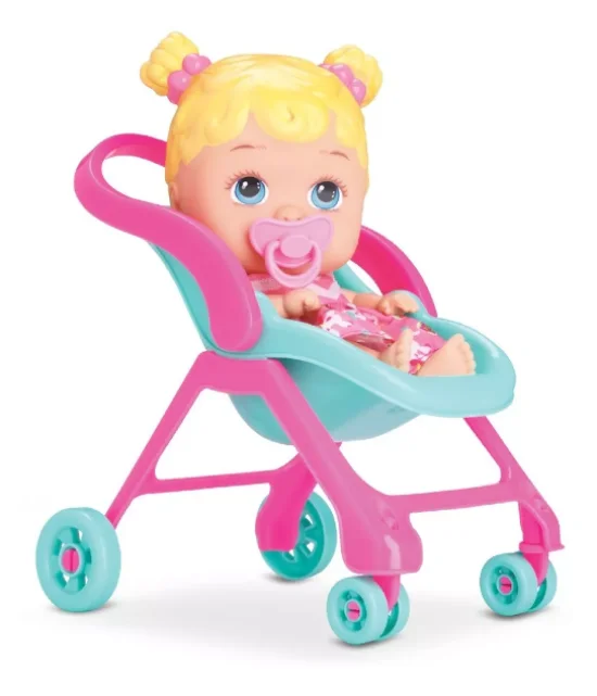 Boneca Beb Little Dolls Passeio C/ Carrinho - Divertoys 8027