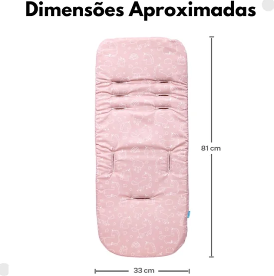 Almofada Para Carrinho Unicrnio Rosa - Buba