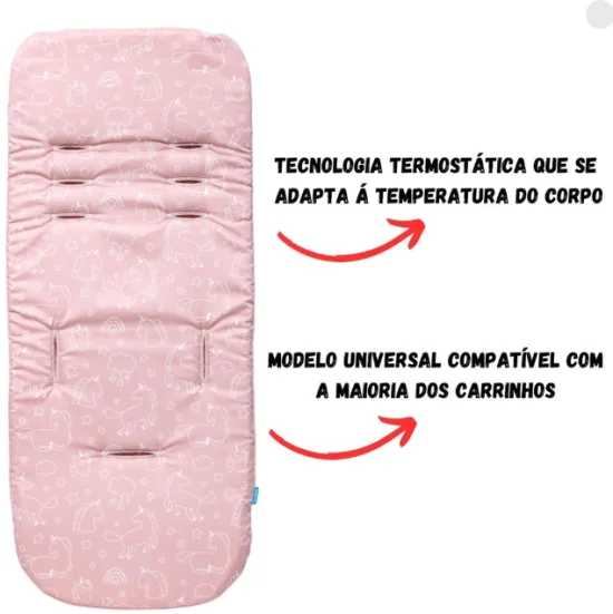 Almofada Para Carrinho Unicrnio Rosa - Buba