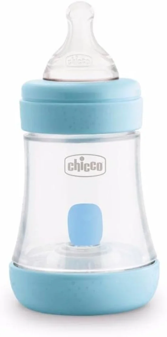 Mamadeira Perfect5 150ml 0m  Fluxo Inicial Azul - Chicco