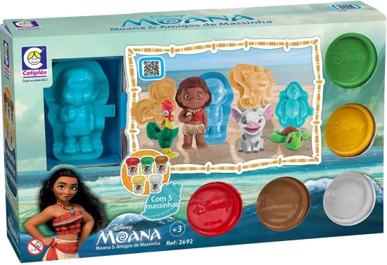 Conjunto de 5 Massinhas De Modelar Moana - Atxica