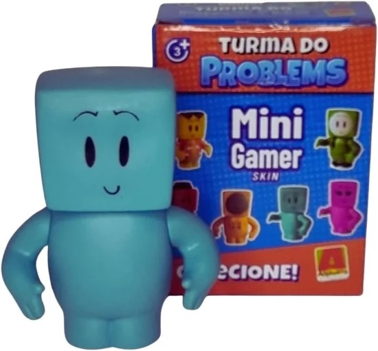 Boneco Problems Mini Gamer Skin 12 cm Turma do Problems - Minecraft
