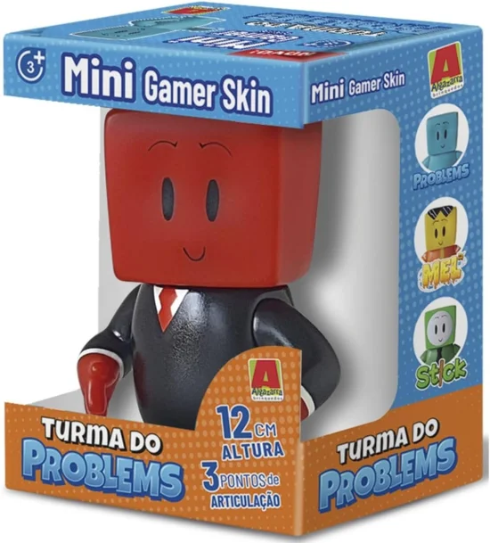Boneco Kadu Mini Gamer Skin 12 cm Turma do Problems - Minecraft