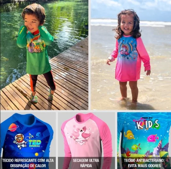 Camisa Uv Infantil Praia Piscina Proteo Solar Flamingo Tamanho 4 - Prolife