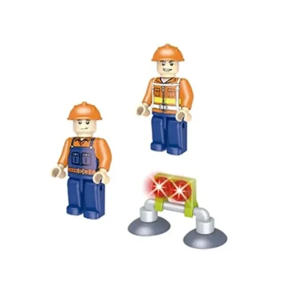 Blocos de Montar Estilo Lego - Trator Patrola 451 Peas 2 em 1 Cidade em Obras Com luz