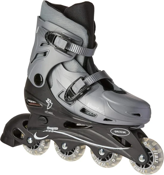Patins 4 Rodas Ajustveis Fenix Prata