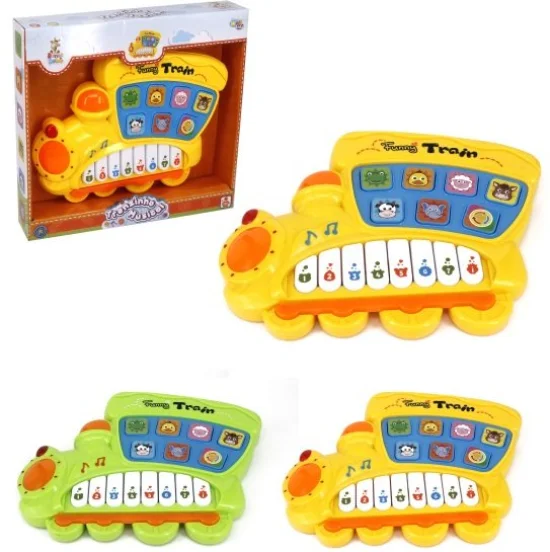 Teclado / piano musical infantil trenzinho com luz colors
