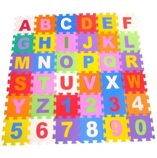 Tapete Infantil EVA Kit C/ 36 unidades 28x28 Alfanumrico