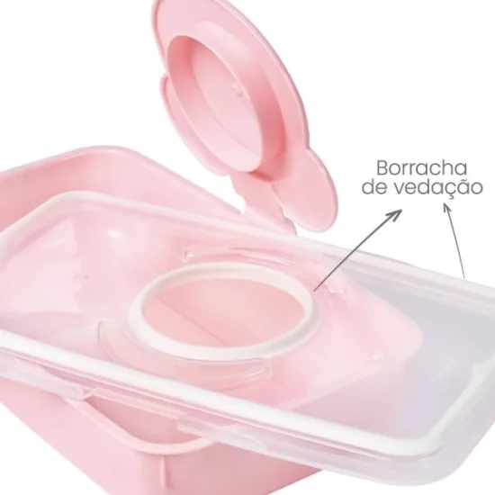 Porta Lenos Umedecidos Ldico Ursa Plastil, 530 ml