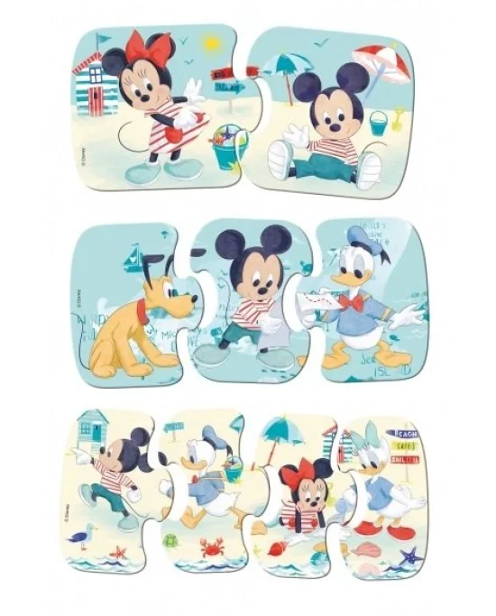 Quebra Cabea Progressivo Mickey Mouse Baby 3 em 1