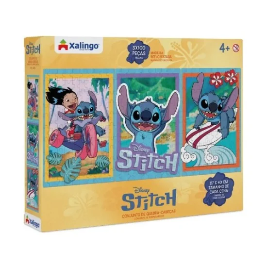 Quebra Cabea em Madeira  3 Cenas 300 Peas Stitch