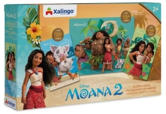 Quebra-Cabea Progressivo em Madeira 3X1 Moana 2